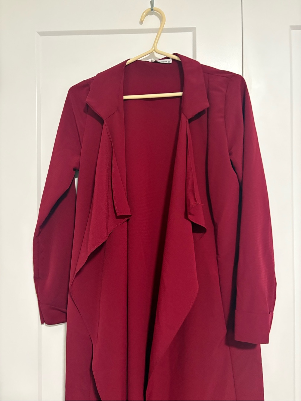 Long Draped Trench Coat Maxi Open Front Modest Abaya Size Medium - Picture 3 of 7
